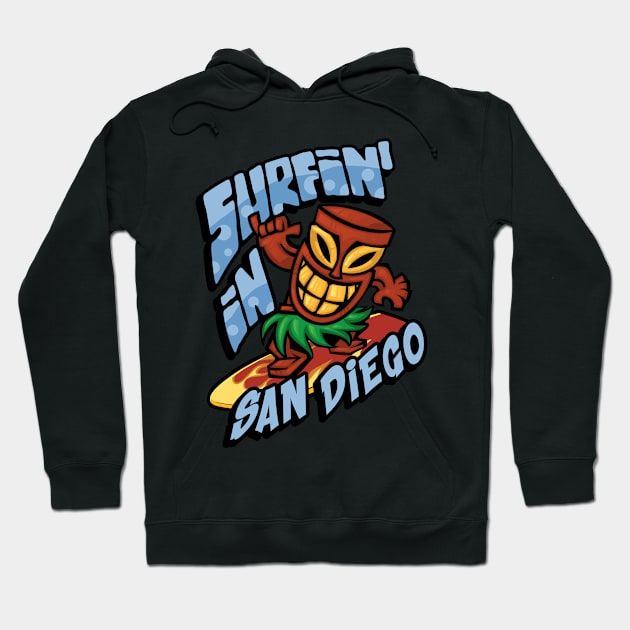 Surfing in San Diego Hoodie by SerenityByAlex